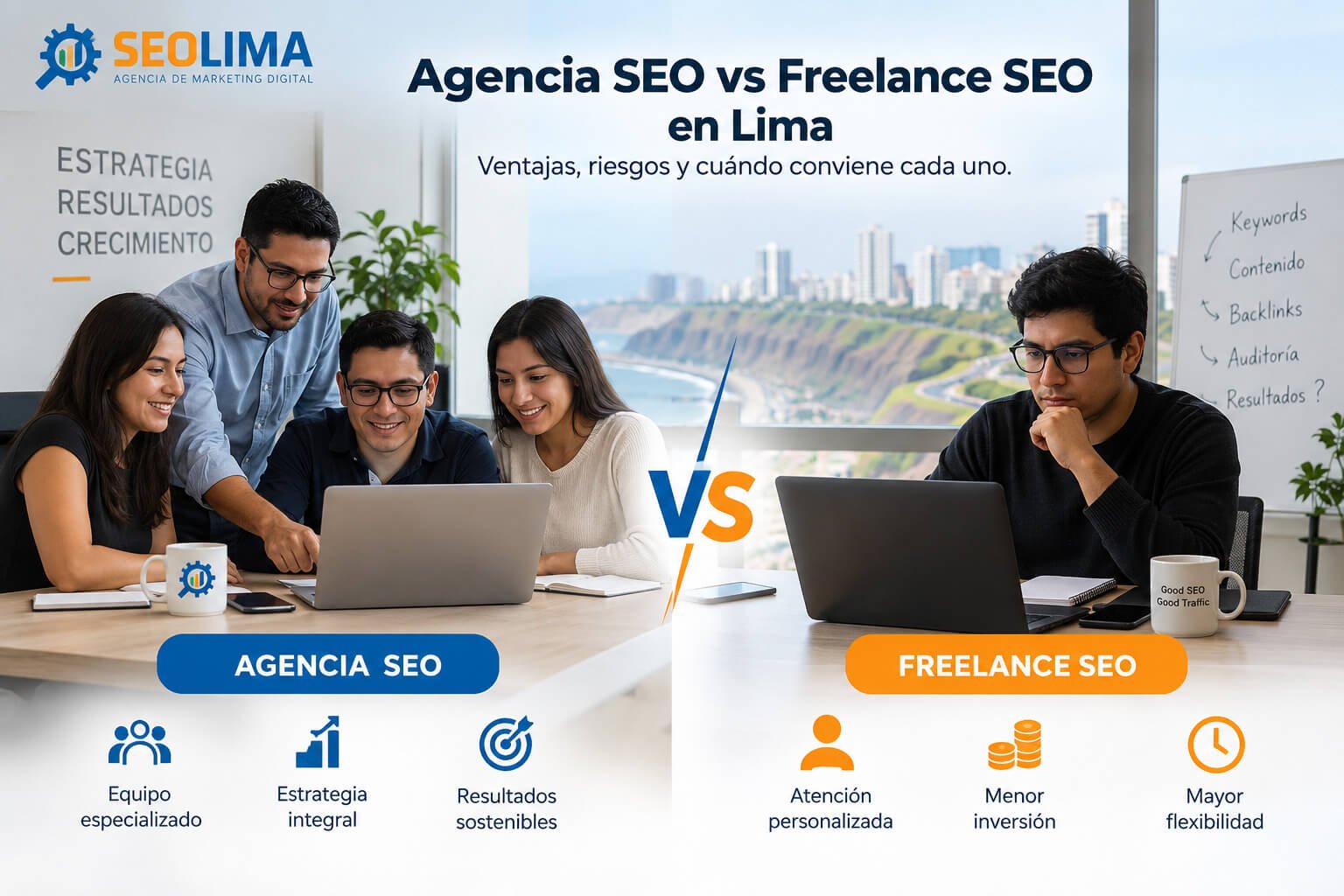 Agencia SEO vs freelance SEO en Lima